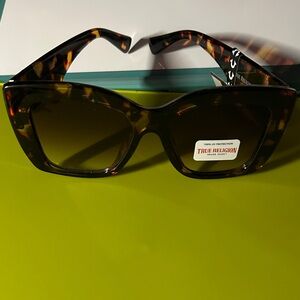 True Religion Tortoiseshell Frame Sunglasses with Brown Gradient Lenses